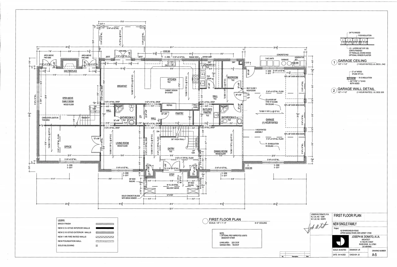 First-floor architectural plan for 62 Sparrowbush Road